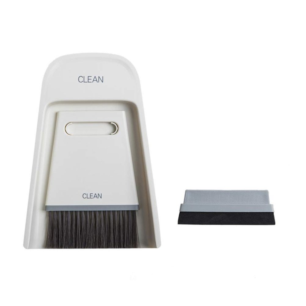 EXCEART 1set Mini Broom and Dustpan Set Compact Desktop Cleaning Tools for Efficient Sweeping Home Office and Spaces Grey White