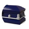 Titan Casket Andover Series Steel Funeral Casket for Humans (Dark Blue) Handcrafted Steel Casket with Dark Blue Finish with Light Blue Crepe Interior view 3