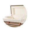 Titan Casket Andover Series Steel Funeral Casket for Humans (Copper) Handcrafted Steel Casket with Copper Finish with Rosetan Crepe Interior view 3