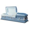 Titan Casket Andover Series Steel Funeral Casket for Humans (Light Blue) Handcrafted Steel Casket with Light Blue Finish with Light Blue Crepe Interior view 1