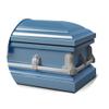 Titan Casket Andover Series Steel Funeral Casket for Humans (Light Blue) Handcrafted Steel Casket with Light Blue Finish with Light Blue Crepe Interior view 2