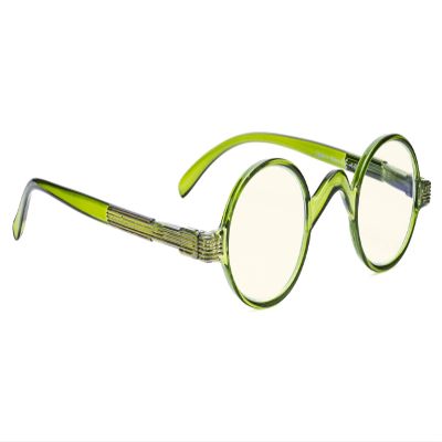 BLUELESS Vintage Round Blue Light Blocker Filtering Readers Small Lens (Green, +2.00)