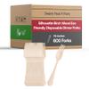 100% Compostable Disposable Forks 600 Pcs - Eco-Friendly Birch Wood Forks - 7.5" Biodegradable Heavy Duty Fork Set - Wooden Silverware Cutlery Utensils for Wedding, Birthday Party & All Occasions view 1