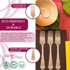 100% Compostable Disposable Forks 600 Pcs - Eco-Friendly Birch Wood Forks - 7.5" Biodegradable Heavy Duty Fork Set - Wooden Silverware Cutlery Utensils for Wedding, Birthday Party & All Occasions view 3