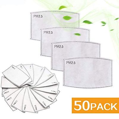 50 Pieces Replacement Filters PM - 2.5 5 Layer Activated Carbon Filter Gasket