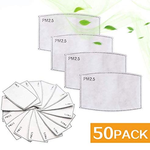 50 Pieces Replacement Filters PM - 2.5 5 Layer Activated Carbon Filter Gasket