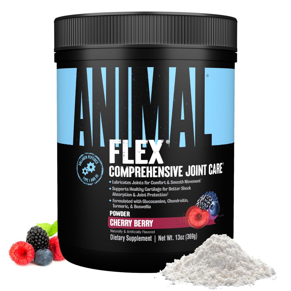 Animal Flex Powder - Joint Support Supplement for Pain Relief, Repair and Restore Muscles with Turmeric, Glucosamine, Chondroitin, MSM, Collagen and Boswellia, Great Tasting Cherry Flavor, 30 Scoops