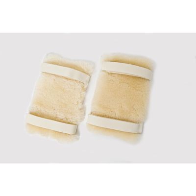 Natural Sheepskin Knee Pads for Knee Pain Relief, Set of 2 | 100% Genuine Medical Grade Sheepskin Knee Straps for Knee Support, Pressure Relief & Bed Sores, Natural, 11.5" x 7"