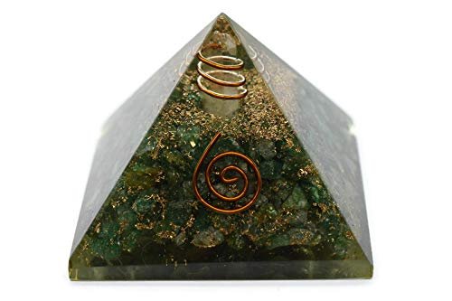 7 Chakra Green Aventurine Orgone Pyramid EMF Protection Quartz Crystal Point Energy Generator Crystal Healing Orgonite Pyramid Reiki Chakra Cleansing Meditation, Yoga Size: 2.5-3 Inch