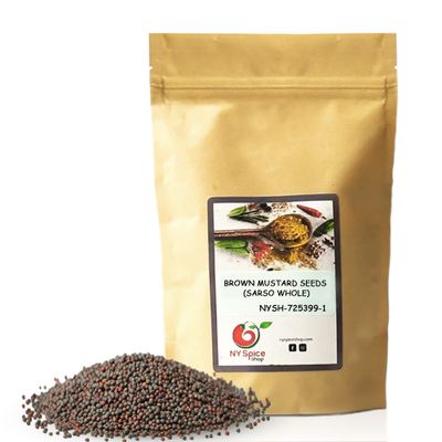 Brown Mustard Seeds (Sarso Whole) - Whole Mustard Seeds - Mustard Seed - Mustard Seeds for Cooking - Whole Brown Seed - Mustard Whole Foods - Brown Mustard Whole - 1 Pound (lbs.) by NY SPICE SHOP