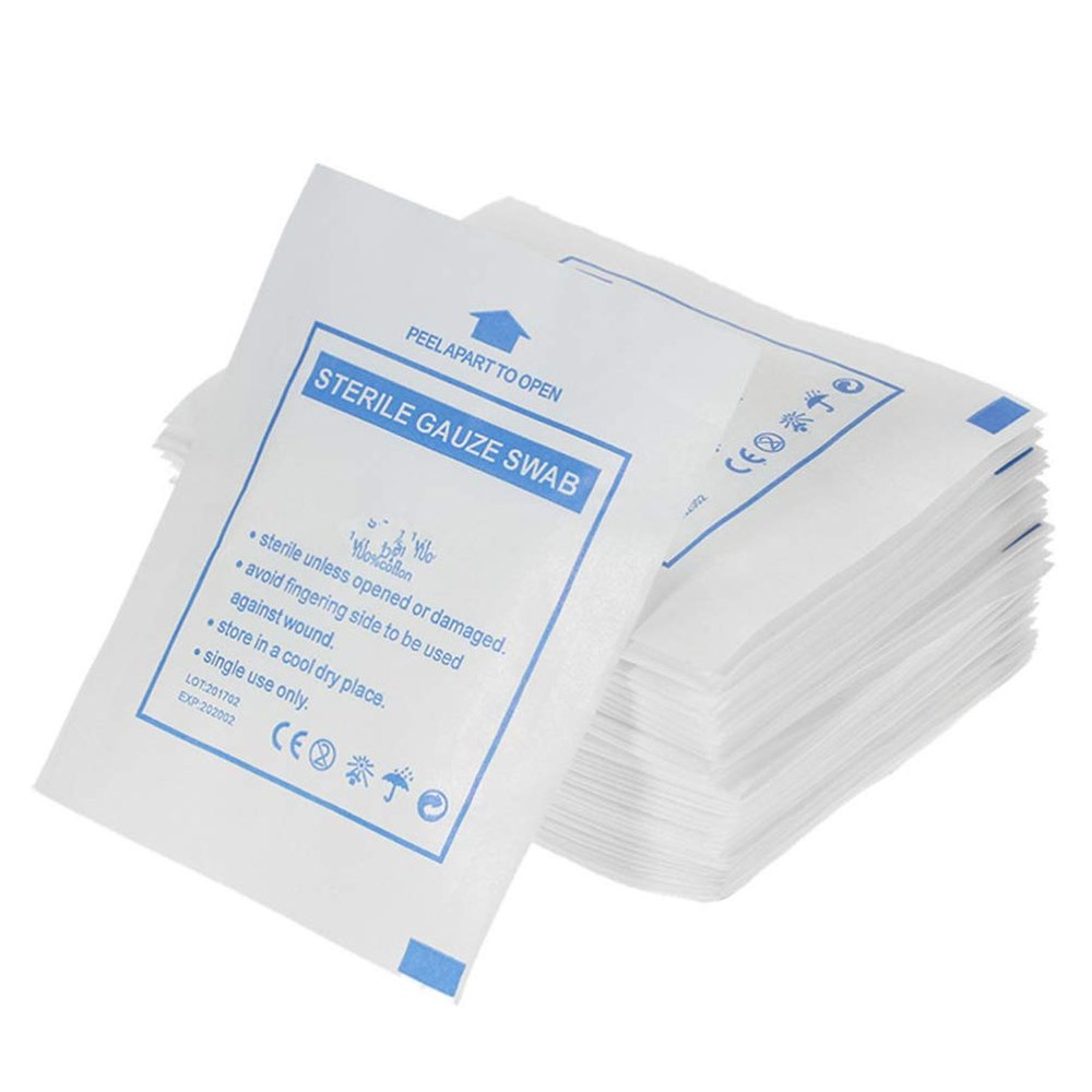 Bulk Gauze Pads Stop Bleeding Disposable Gauze Swab for Home Outdoor 100pcs Bulk