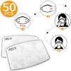 50 Pack Premium PM 2.5 Activated Carbon Filter Insert, 5 Layers Protective Face Masks Filter Replaceable Anti Haze Filter for Mask view 2
