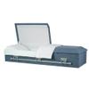 Titan Casket  Oversized Slate Gray Cloth Covered Casket with White Crepe Interior | Handcrafted Large Funeral Casket for Dignified Burial Services view 1