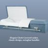 Titan Casket  Oversized Slate Gray Cloth Covered Casket with White Crepe Interior | Handcrafted Large Funeral Casket for Dignified Burial Services view 4