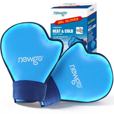 NEWGO Hand Ice Pack Gloves for Pain Relief, FSA Eligible 2 Pack Cold Gloves for Chemotherapy Neuropathy, Ice Glove for Hands Finger Injuries, Arthritis, Working Hands (Internal Length 8.7 Inches)