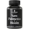 Saw Palmetto + Biotin Advanced 2-in-1 Combo for Hair Growth. Vegan Capsules Supplement with Natural Saw Palmetto Extract + 10000mcg Biotin. Hair Loss and Regrowth Pills for Men and Women. DHT Blocker view 1