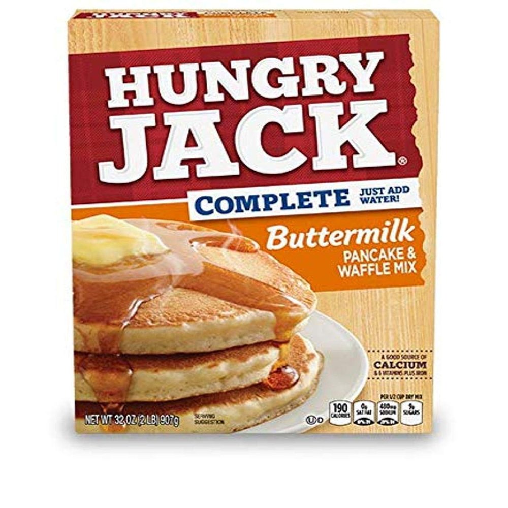 Hungry Jack Complete Buttermilk Pancake and Waffle Mix, 32 Ounce (Pack of 6)