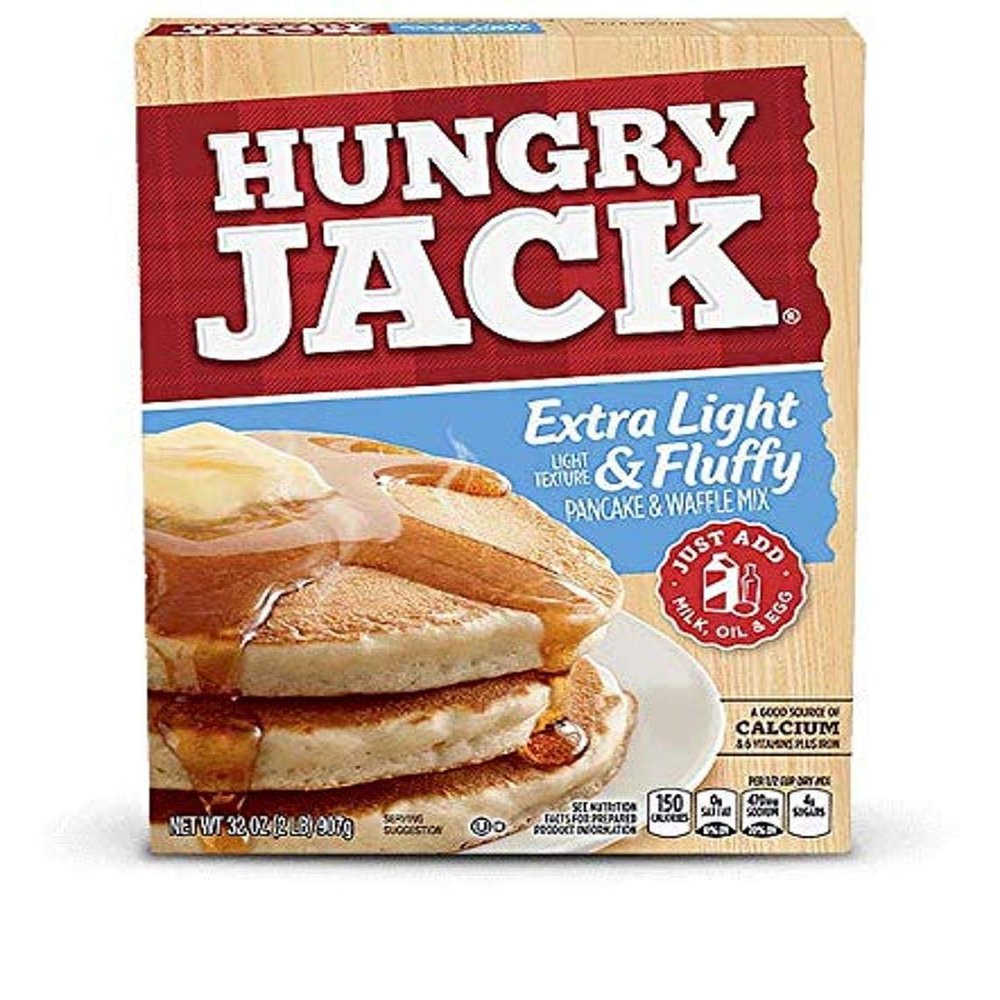 Hungry Jack Extra Light & Fluffy Pancake and Waffle Mix, 32 Ounce (Pack of 6)