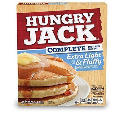Hungry Jack Complete Extra Light & Fluffy Pancake and Waffle Mix, 32 Ounce (Pack of 6)