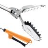 FTH All Stainless Steel Grabber Reacher Pickup Tool Heavy Duty Trash Picker Log BBQ Fireplace pits Snake Tongs view 1