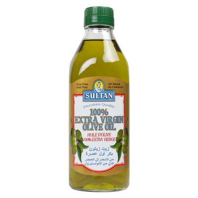 Sultan Mediterranean Extra Virgin Olive Oil (16 OZ), 100% First Cold Pressed, Rich Vibrant Flavor, Single Origin EVOO from Family Farms, Unfiltered, Cholesterol Free, Trusted by Chefs and Home Chefs