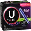U by Kotex Click Compact Tampons, Super Absorbency, Unscented, 16 Ct (Pack of 6) view 1