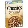 Cheerios Oat Crunch Oats 'N Honey Breakfast Cereal, Made with Whole Grain, Large Size, 18.2 oz view 1