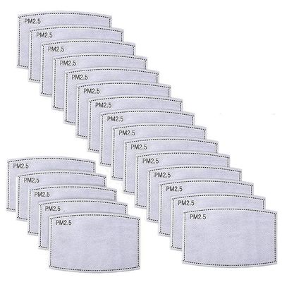 50pcs PM 2.5 Activated Carbon Filter Dustproof 5 Layers Filter Replacement for Women Mens Cotton Adjustable Replaceable Breathing Anti Dust