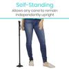 Vive Self Standing Walking Cane Tip 3/4 Inch Heavy Duty Replacement Quad - Rubber Cane Foot Base All Terrain for Walking Sticks, Folding & Medical Canes - Stabilizing Cane Tip for Men, Women (Black) view 3