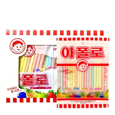 ZEESOON Apollo Straw Korea Candy (10g x 18 packs) , Old School Childhood Korean Snack