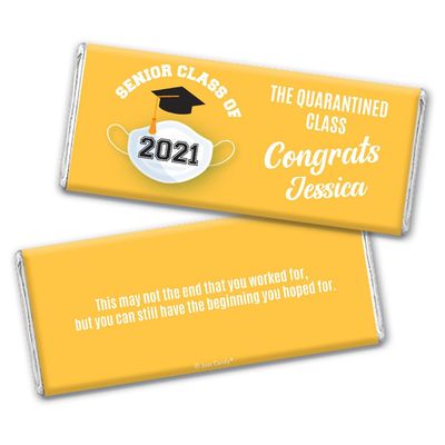 12 Class of 2024 Graduation Party Favors Personalized Chocolate Bars "The Quarantined Class" (12 Pack) - Yellow