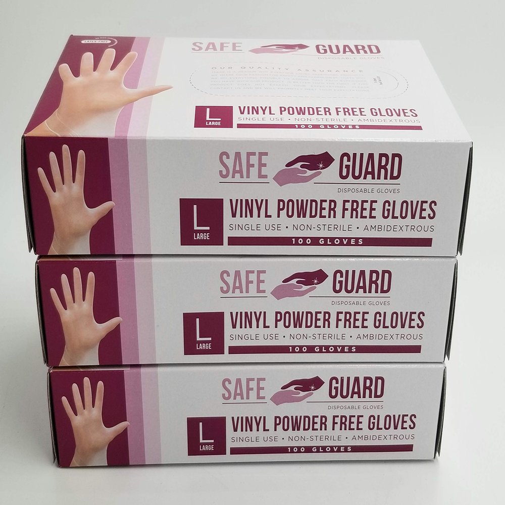 NATIONAL PAPER TRADING Disposable Large Vinyl Gloves 300 Count POWDER FREE [VGLPFX3] (300)