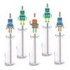 Robots Party Straw Decor, 24-Pack Robot Baby Shower Or Kids Birthday Party Decorations, Paper Decorative Straws view 1