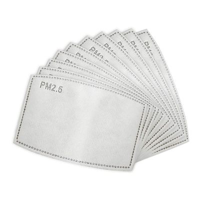 50PACK PM 2.5 Activated Carbon Filter Replacement for Breathing Insert Protective Anti Pollution Washable Cotton for Adult Outdoor Activities