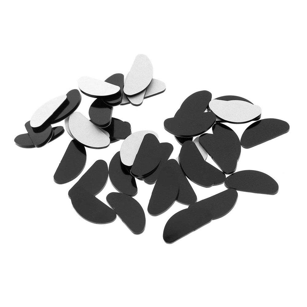 FEESHOW 20 Pairs Nose Pads, Soft Hypo-allergenic Adhesive Silicone Anti-Slip Nose Pads for Eyeglass Glasses and Sunglasses Black Large
