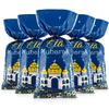 Blulu 100 Pcs Eid Mubarak Gift Bags Ramadan Decorations Clear Goodie Candy Plastic Cellophane Treat Bags with Silver Twist Ties for Eid Mubarak Party(Blue Gold) view 1