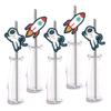 Space Party Straw Decor, 24-Pack Outer Space Moon Landing Birthday Baby Shower Party Decorations, Paper Decorative Straws view 1