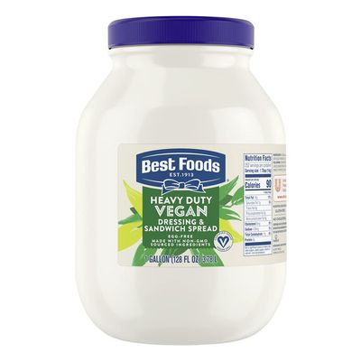 Best Foods Vegan Mayonnaise Jar Made with Non GMO Sourced Ingredients, No Artificial Flavors or Colors, No Cholesterol, Gluten Free, 1 Gallon (Pack of 1)