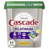 Cascade Platinum Dishwasher Pods, Dishwasher Detergent, Dishwasher Soap, Actionpacs, Lemon, 62 Count view 1