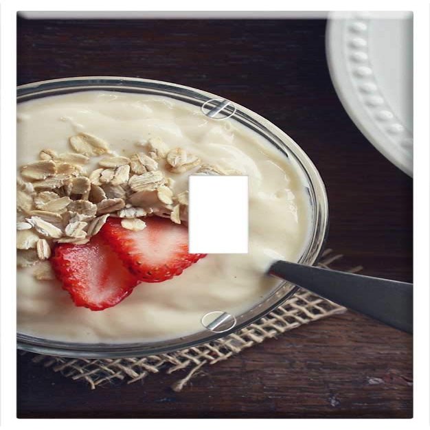 Switch Plate Single Toggle - Yogurt Fruit Vanilla Strawberries Food Healthy