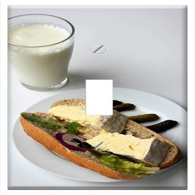 Switch Plate Single Toggle - Bread Milk Breakfast Sandwich Cheese Healthy