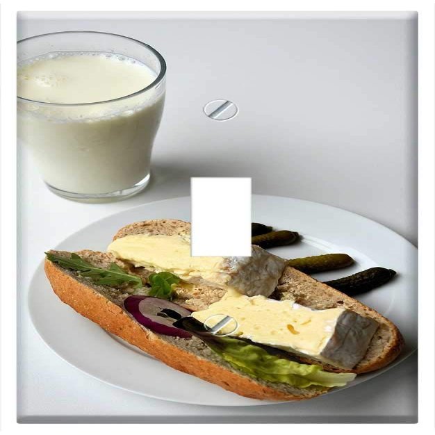 Switch Plate Single Toggle - Bread Milk Breakfast Sandwich Cheese Healthy