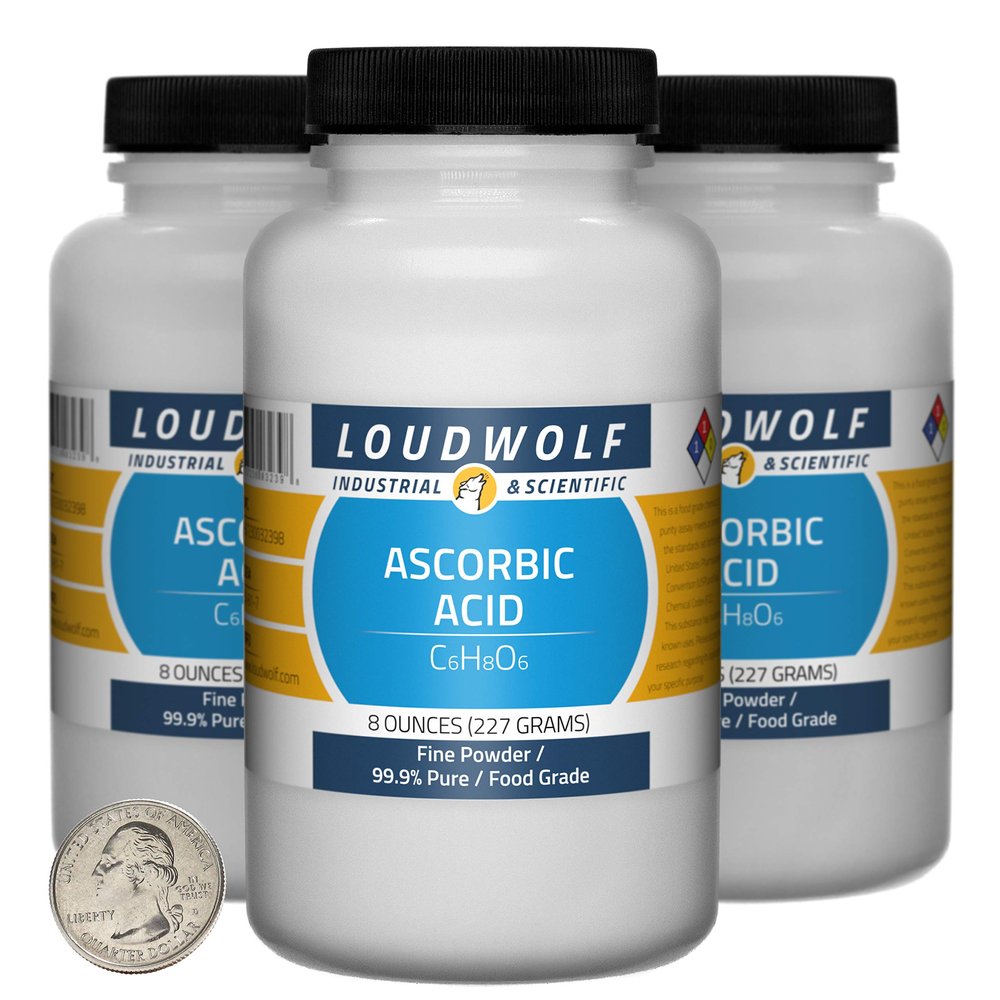 Ascorbic Acid / 1.5 Pounds / 3 Bottles / 99.9% Pure Food Grade/Fine Powder