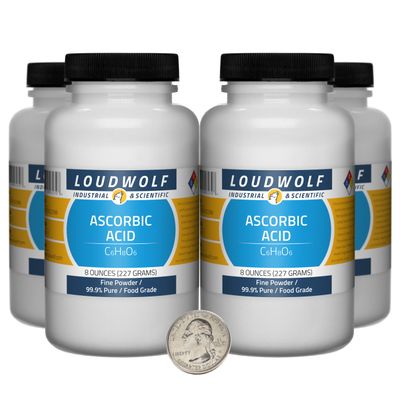 Ascorbic Acid / 2 Pounds / 4 Bottles / 99.9% Pure Food Grade/Fine Powder