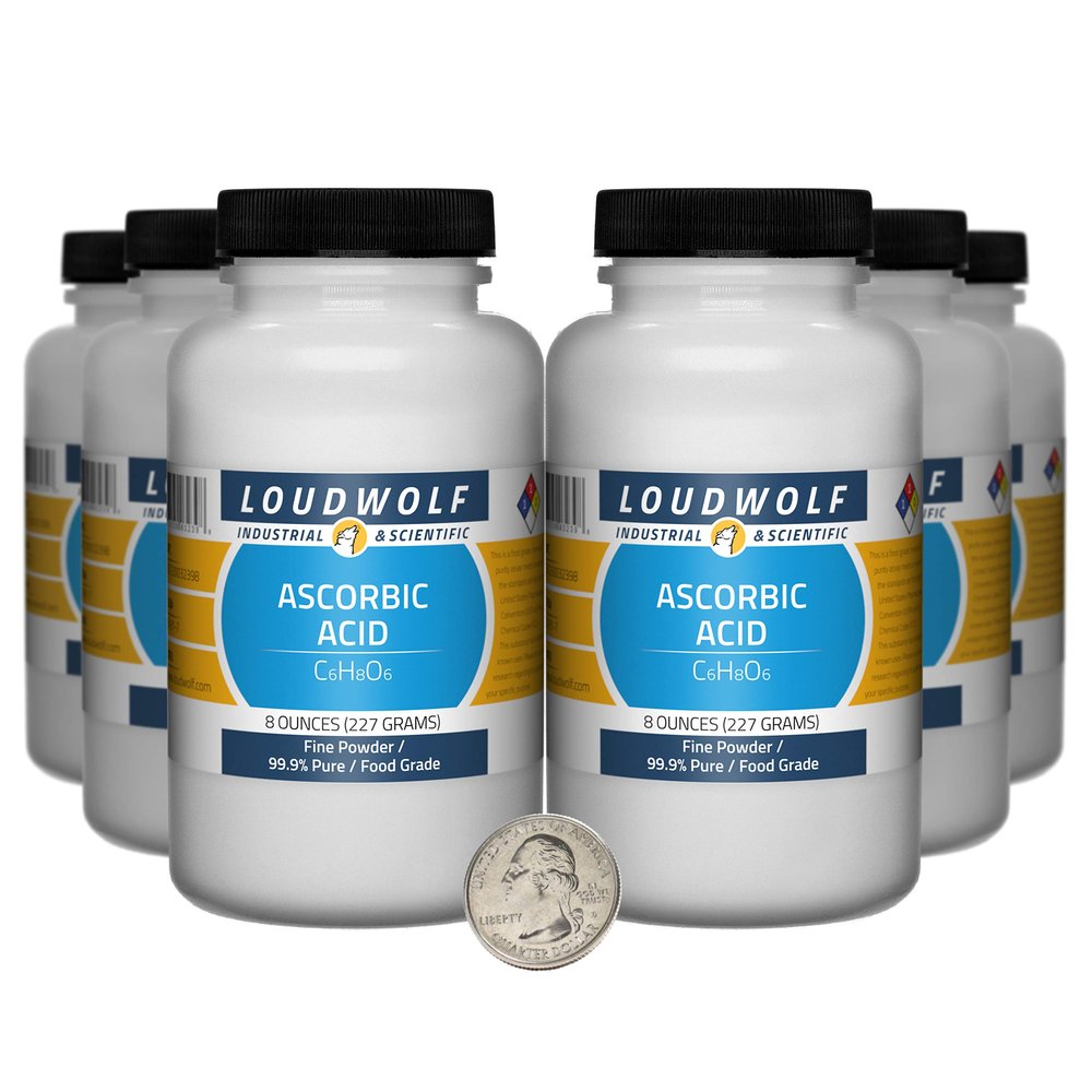 Ascorbic Acid / 3 Pounds / 6 Bottles / 99.9% Pure Food Grade/Fine Powder