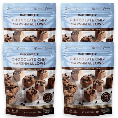 Hammond's Candies | Gourmet Chocolate Chip Marshmallows | 4 Bags, Great for Snacking | Hot Chocolate, Smores and Homemade Brownies | Small Batches | Handcrafted in the USA