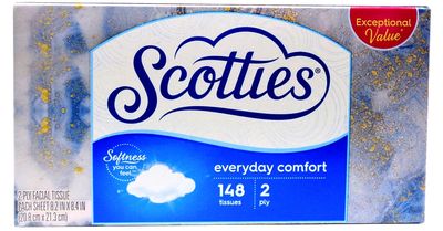 (4 Pack) Scotties 2-Ply Facial Tissues, 148 Sheets Per Box