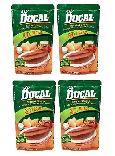 DUCAL Frijoles Rojos Volteados Molidos (Doy Pack) 4 PACK 400 gr. c/u | Refried Red Beans (Doy Pack) 4 PACK 14.1 oz. each.