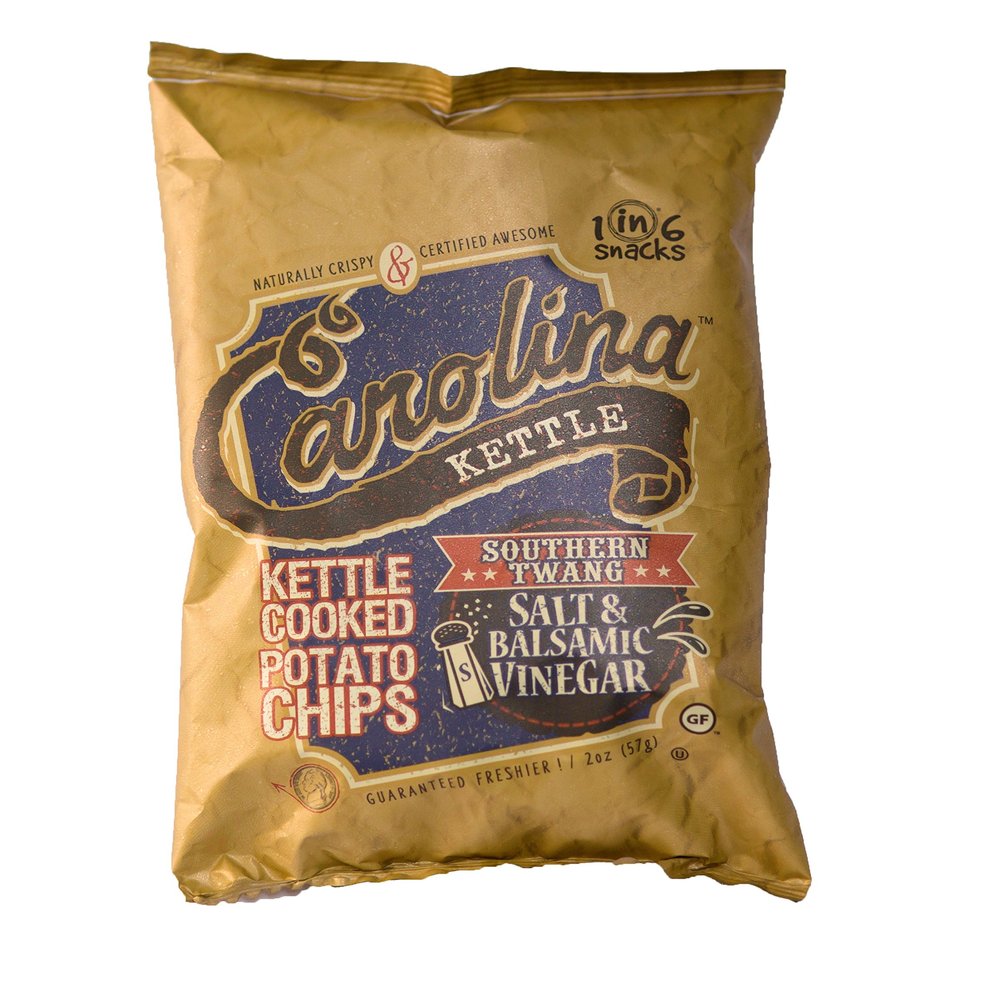 Carolina Kettle Chips | Kettle Cooked Potato Chips | Kosher - Gluten Free Chips Fit For Healthy School Snacks | With Irresistible Crunch and Bold Flavor-Salt & Balsamic Vinegar(Case of 20 x 2 oz.)