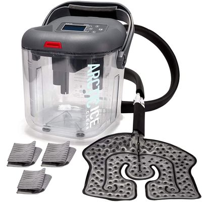 Circulating Cold Water Therapy Ice Machine Gen 2 by Arctic Ice Clear  for Knee, Elbow, Shoulder, Back Pain, Swelling, Sprains, Injuries (Arctic Ice Clear) (with Universal Pad)